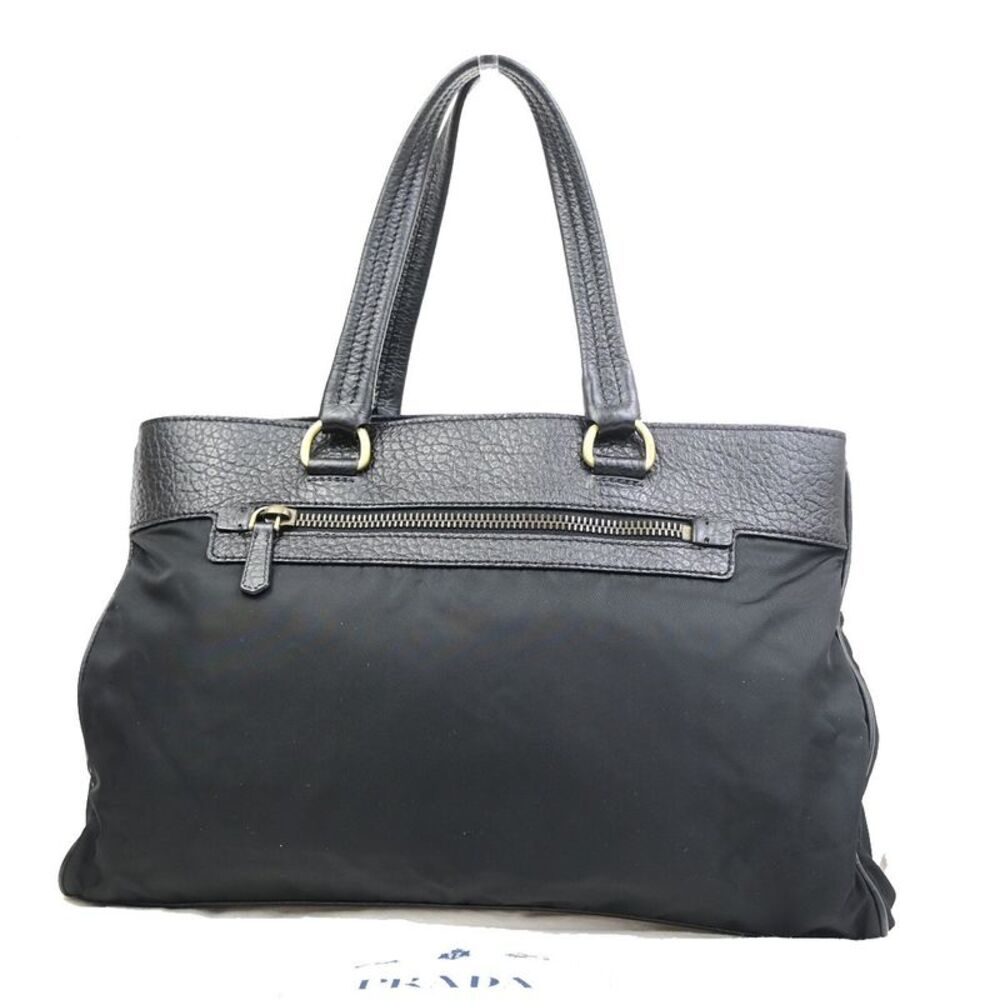 Prada Tessuto Tote Nylon And Leather Black Nylon Handbag